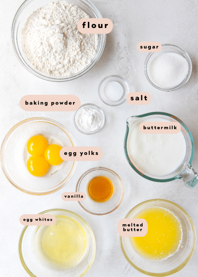 ingredients needed to make buttermilk waffles