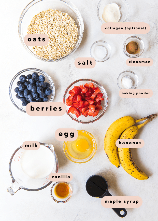 ingredients for healthy baked oatmeal