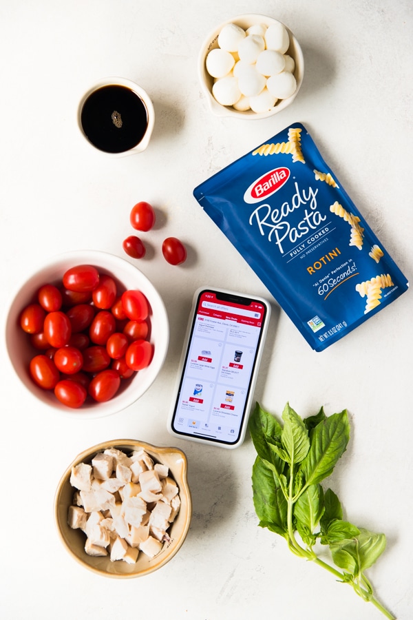 ingredients needed to make Chicken Caprese Pasta