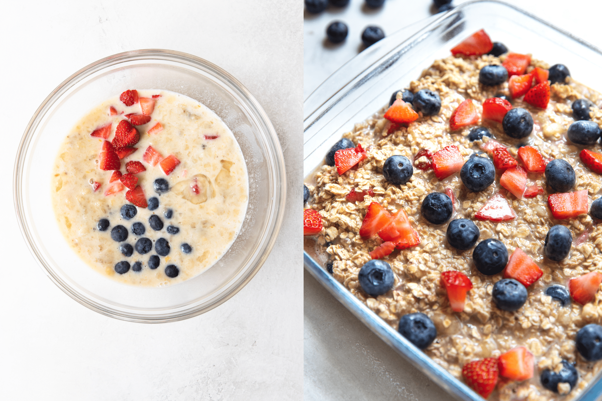 baked oatmeal in a glass dish