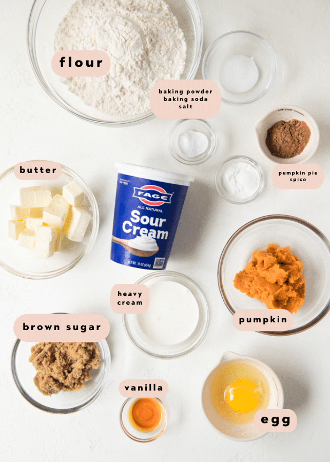 ingredients needed for pumpkin scones