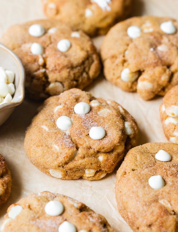 freshly baked cookies on parchment paper