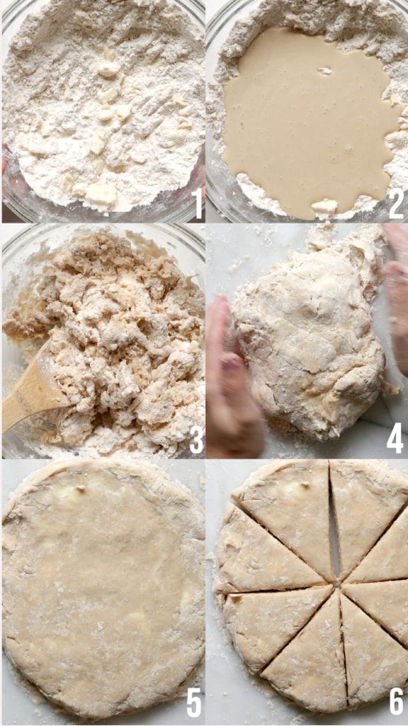 step by step of making scones 