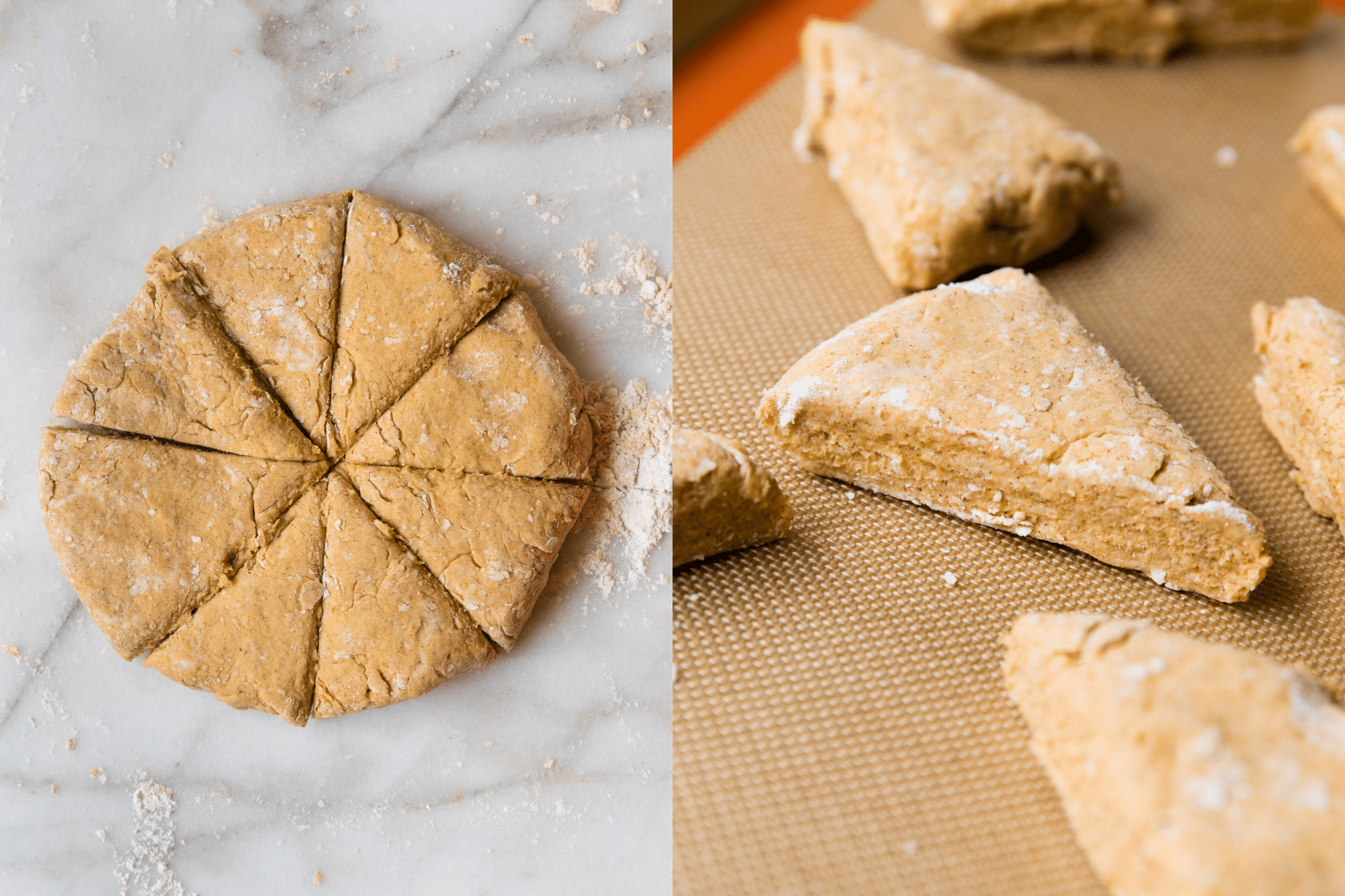 scones on a marble slab