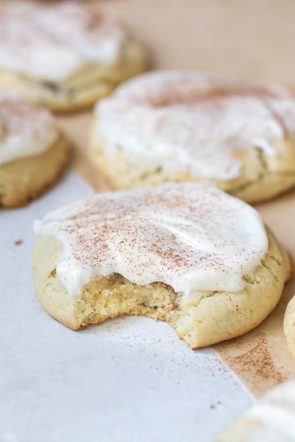 cinnamon cookie on parchment paper