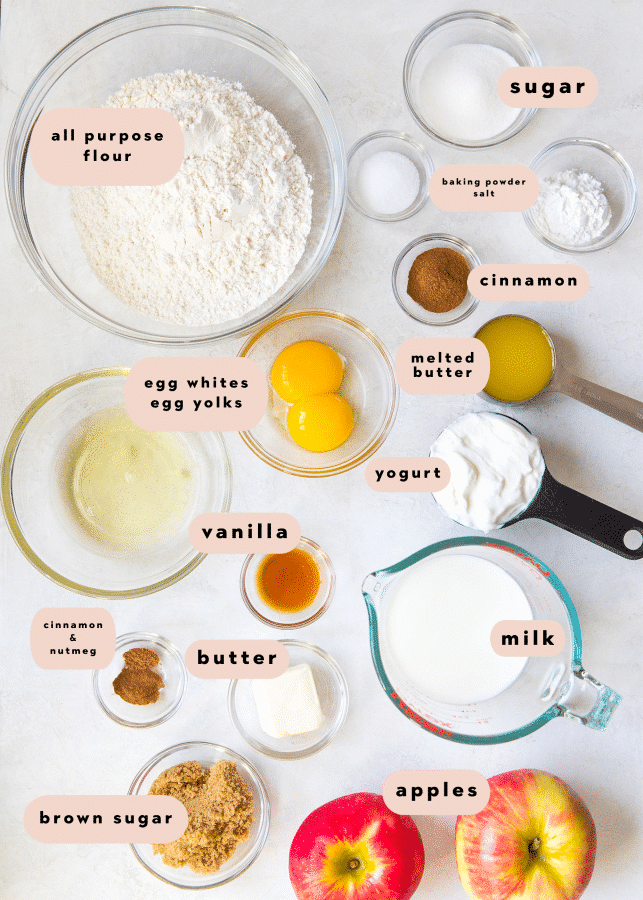 ingredients needed to make pancakes with apples