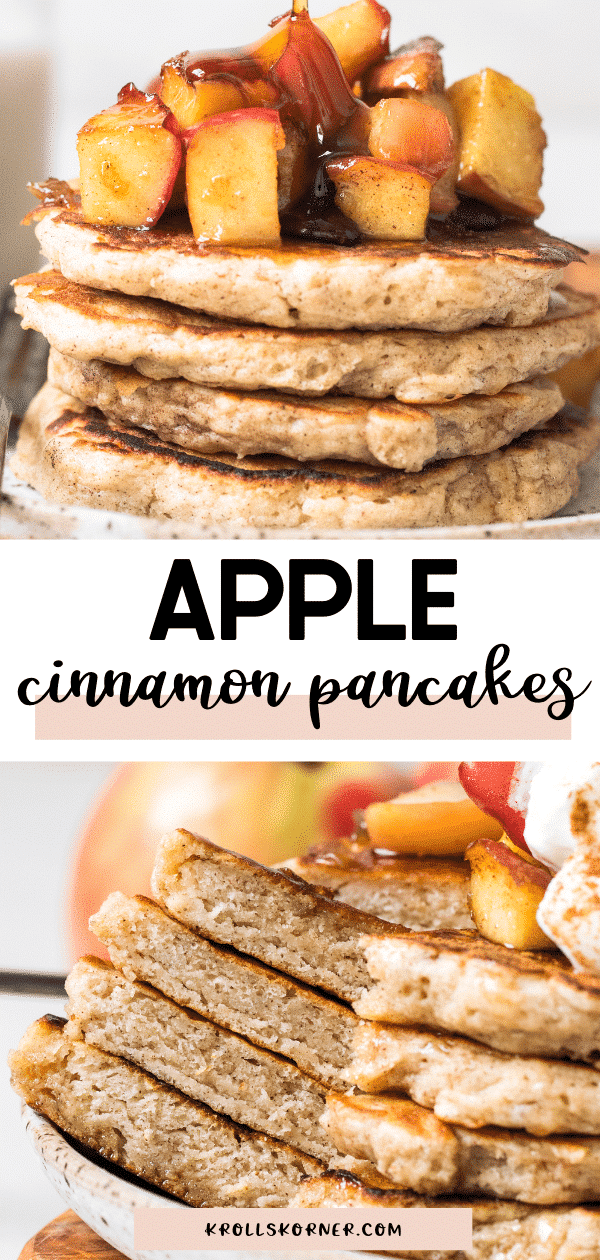 Apple Cinnamon Pancakes with Greek Yogurt • (VIDEO) • Kroll's Korner