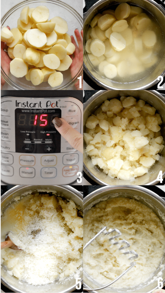 step by step photos of making instant pot potatoes