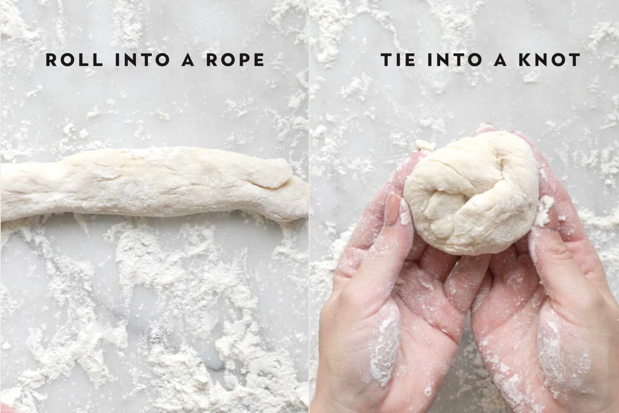 how to tie a bread roll in a knot