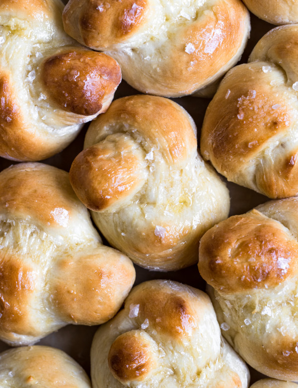 freshly baked bread rolls
