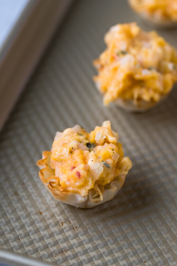 phyllo cups filled with butternut squash