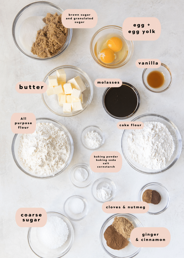 ingredients needed to make gingerbread molasses cookies 