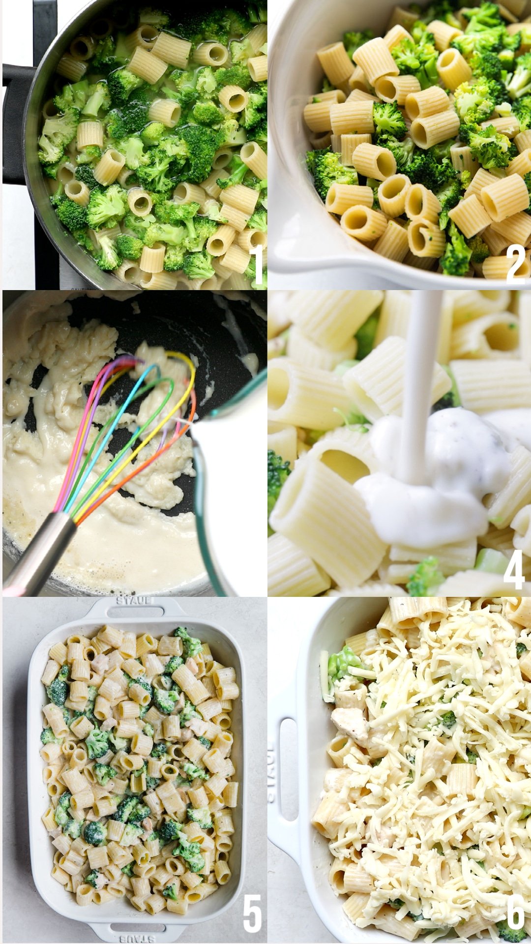 step by step photos of how to make chicken Alfredo pasta bake