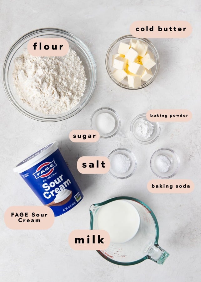 ingredients needed to make homemade biscuits 