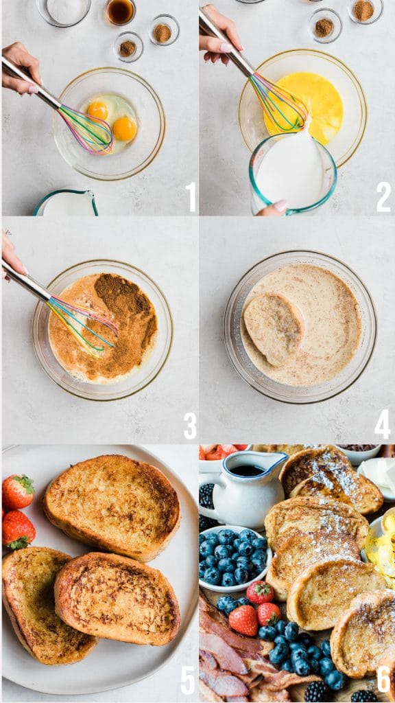 step by step photos of making classic french toast