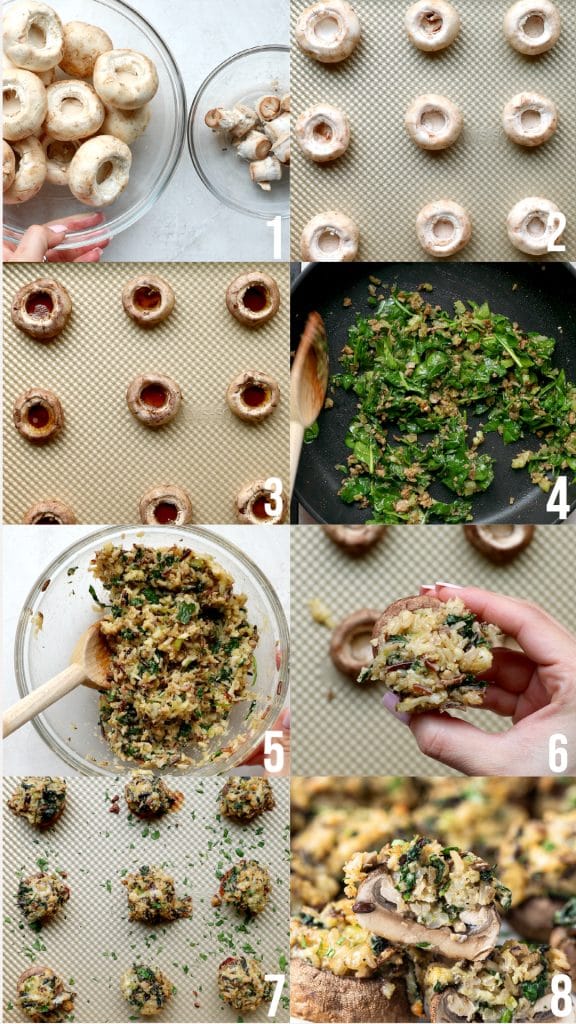 step by step photos of making stuffed mushrooms 
