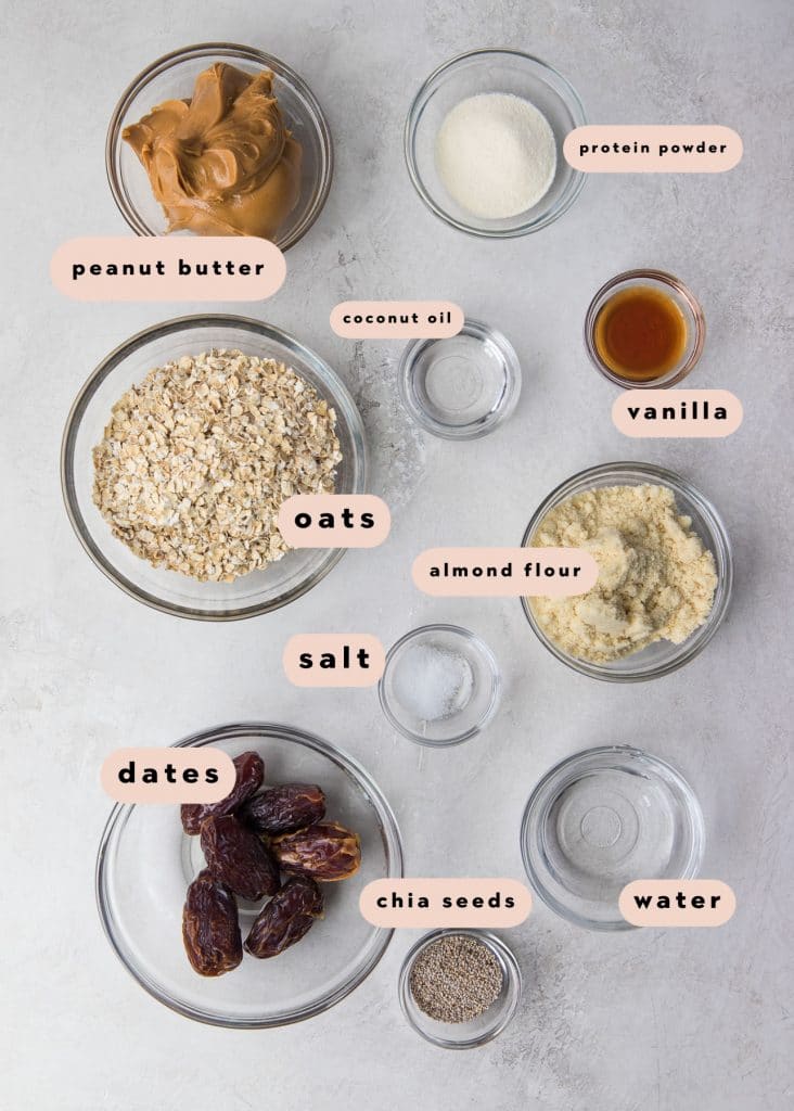 ingredients to make energy balls 