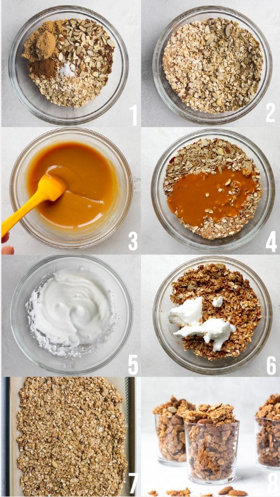 step by step photos of making granola