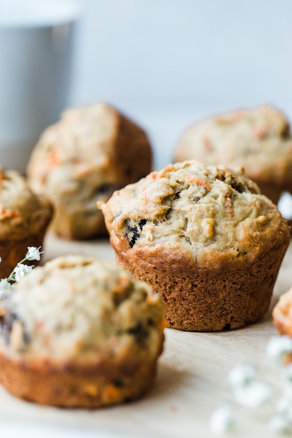 banana muffin on parchment paper 