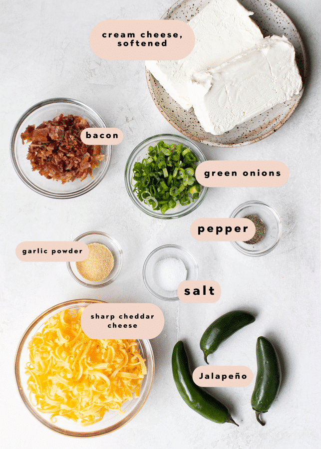 ingredients needed to make a jalapeno popper cheese ball