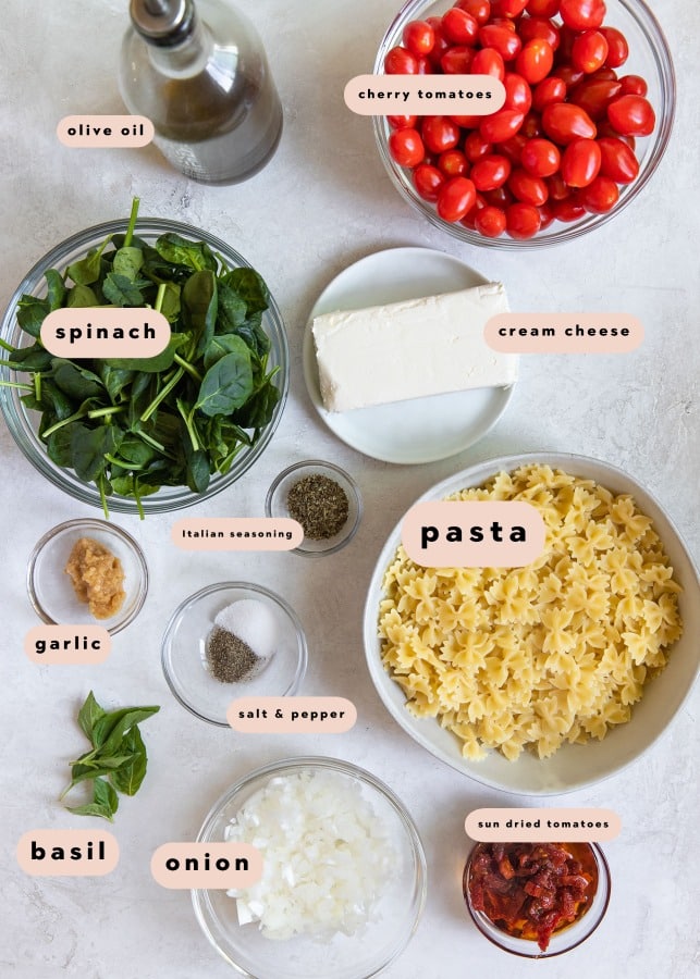 ingredients needed to make a pasta bake