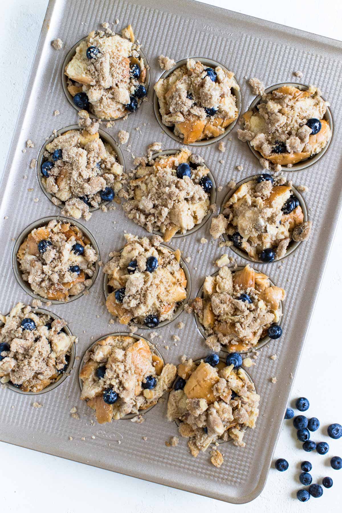 french toast muffins in a muffin tin