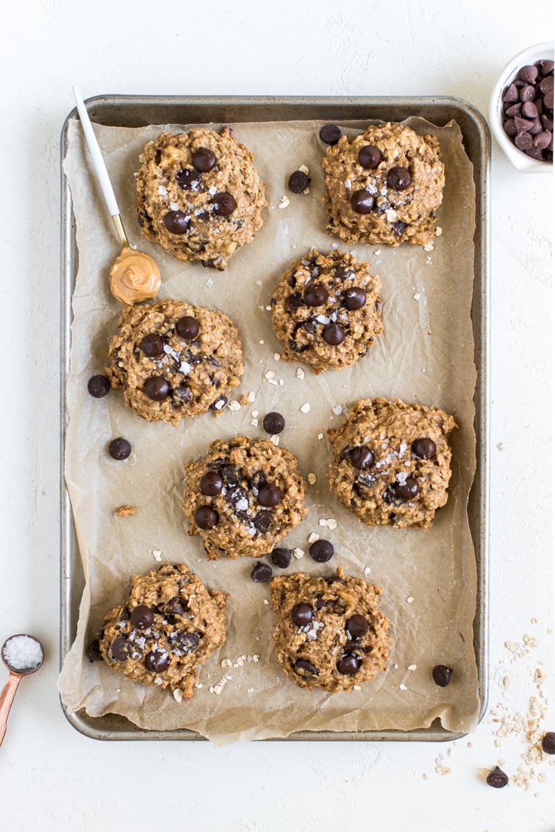 breakfast cookies on a baking sheet