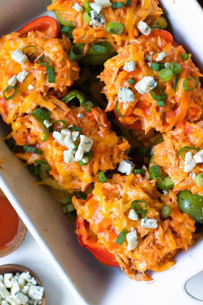 Buffalo Chicken Stuffed Peppers • (Recipe & Video) Kroll's Korner