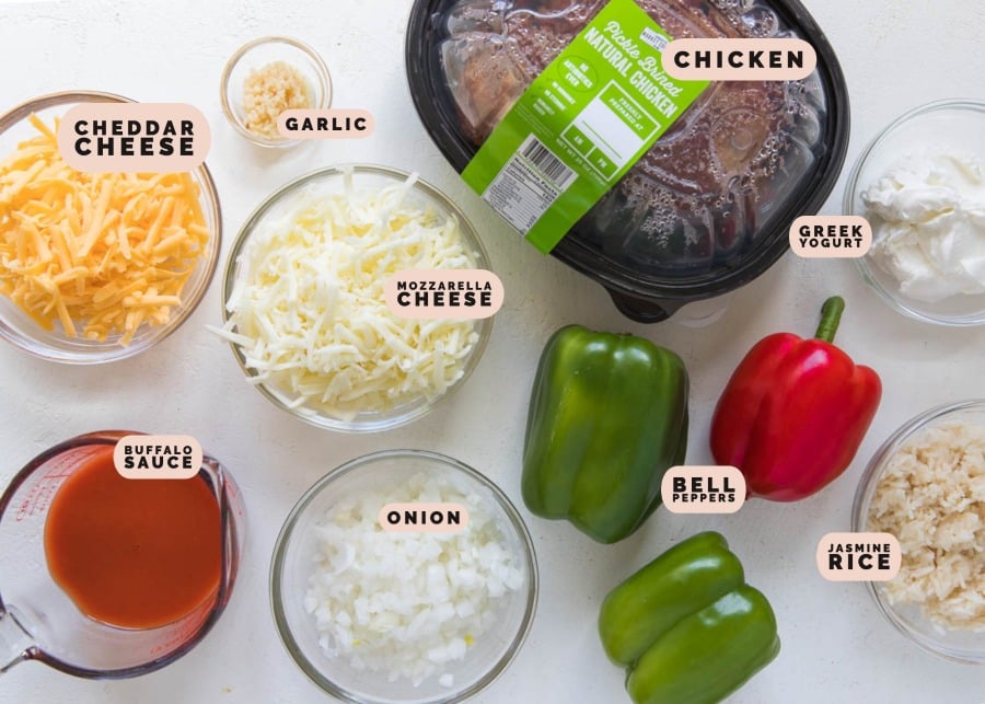 ingredients needed to make chicken stuffed bell peppers