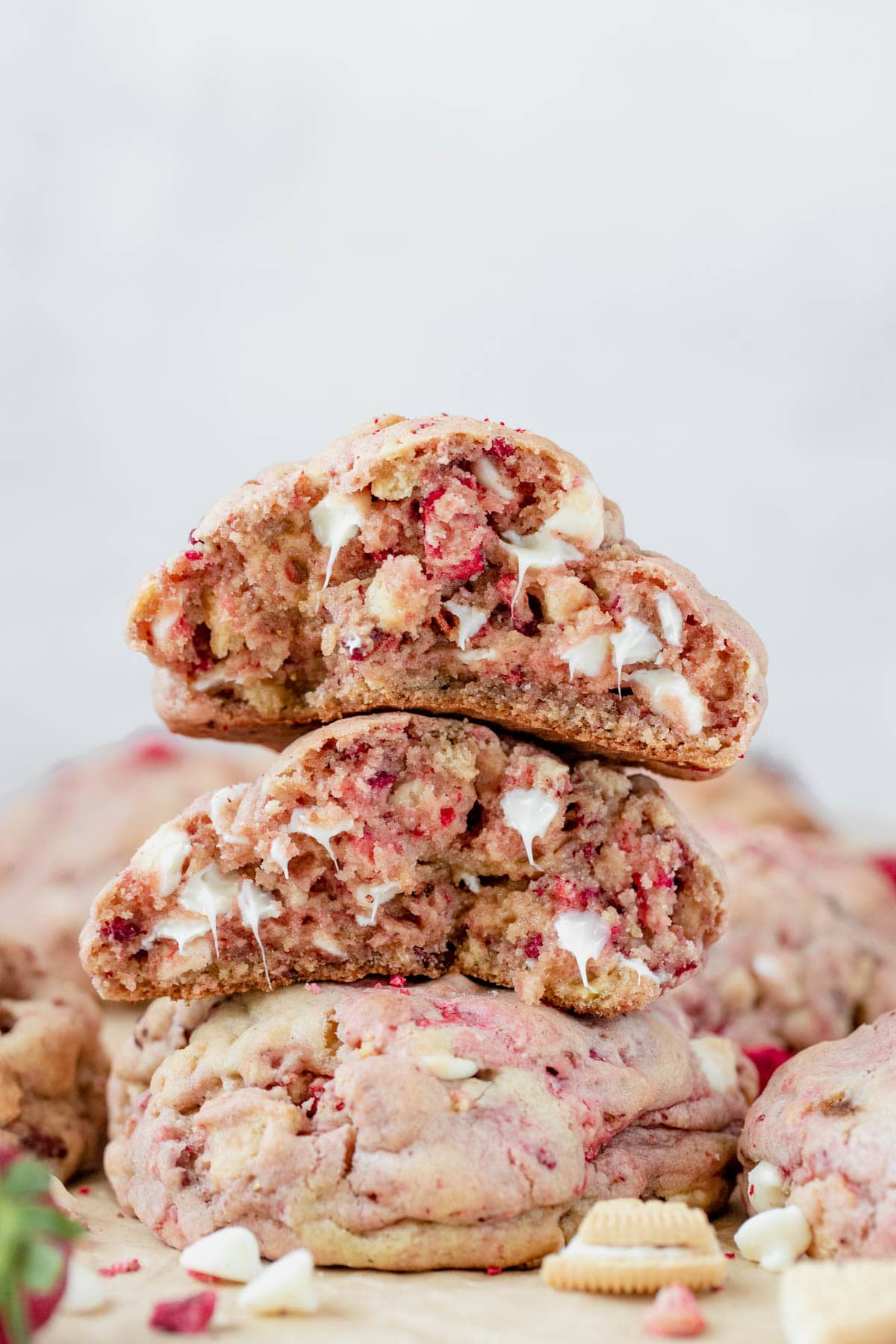 cookies stacked on top of each other 