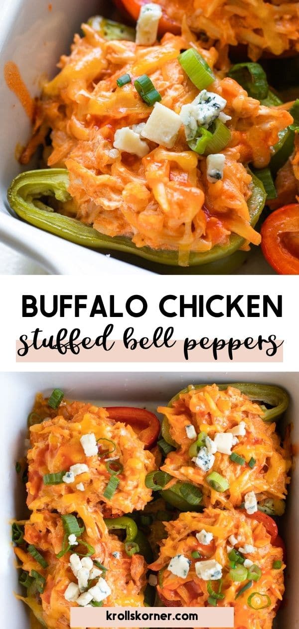Buffalo Chicken Stuffed Peppers • (Recipe & Video) Kroll's Korner