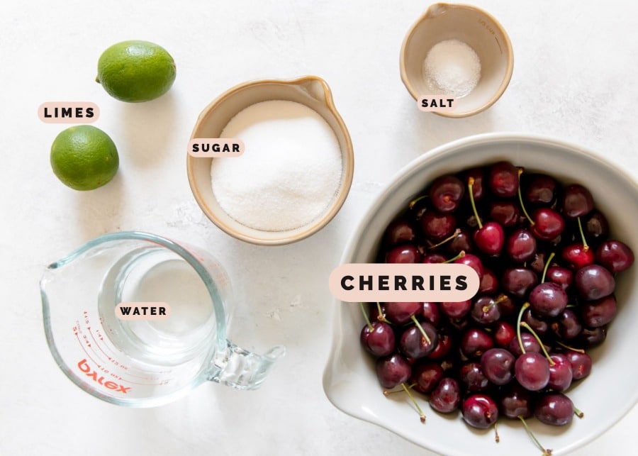 ingredients needed to make cherry sorbet