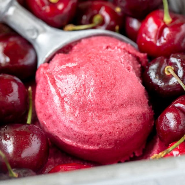 Fresh Cherry Sorbet • (recipe with video) Kroll's Korner