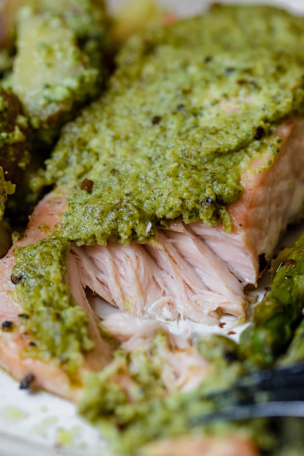 Sheet Pan Salmon with Homemade Pesto • Kroll's Korner