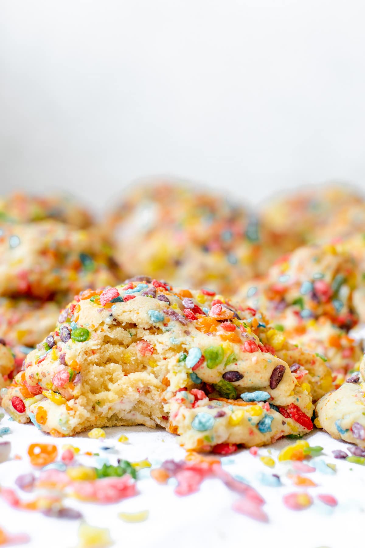 cookies covered in fruity pebbles