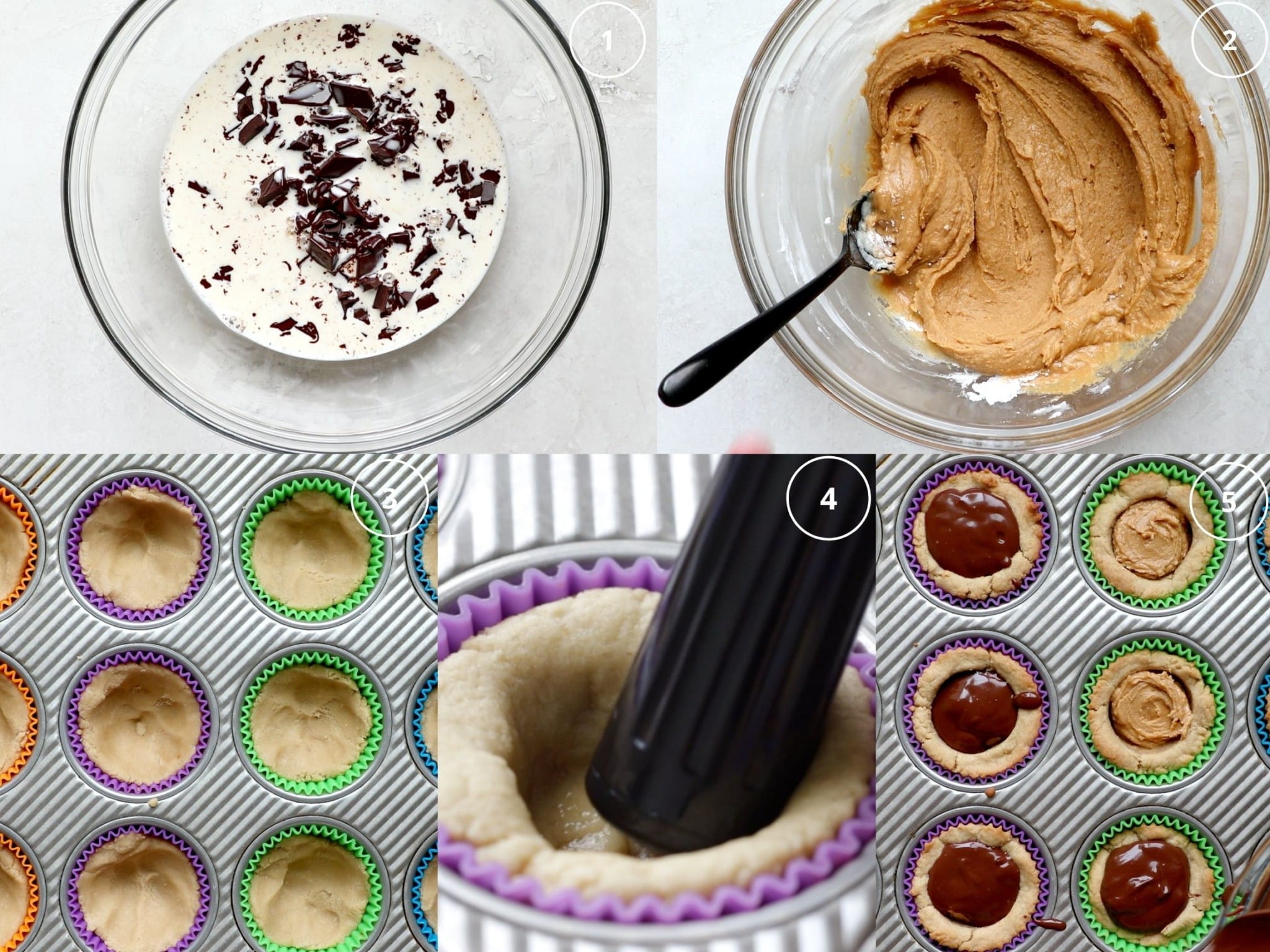 step by step photos making cookie cups