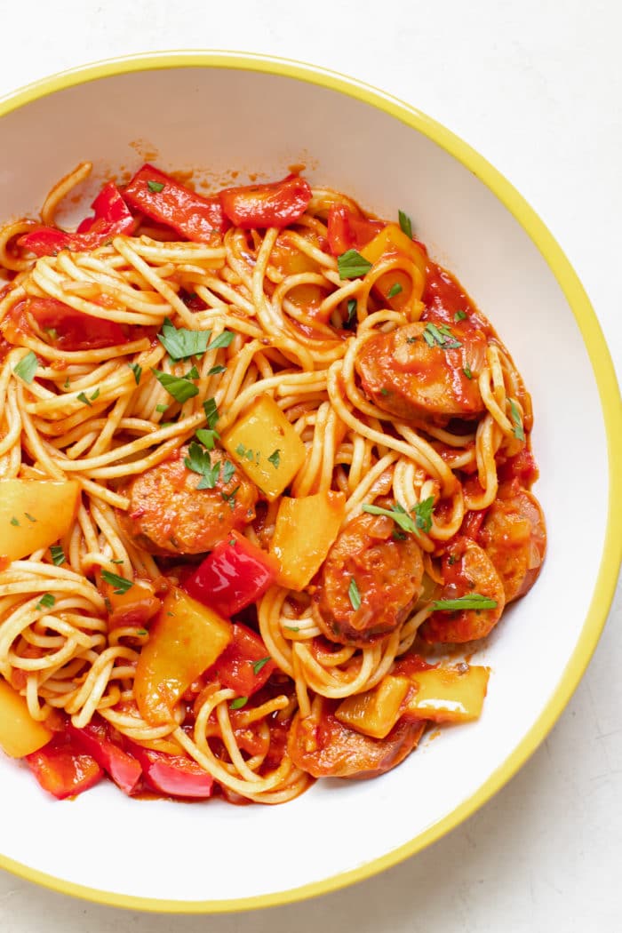 Italian Sausage and Peppers Pasta • Kroll's Korner