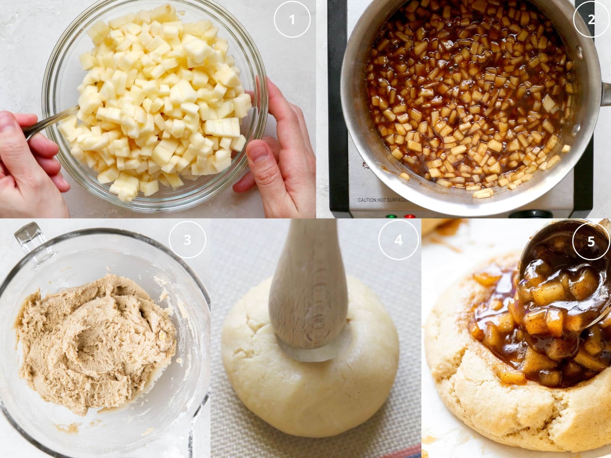 step by step photos making apple pie cookies