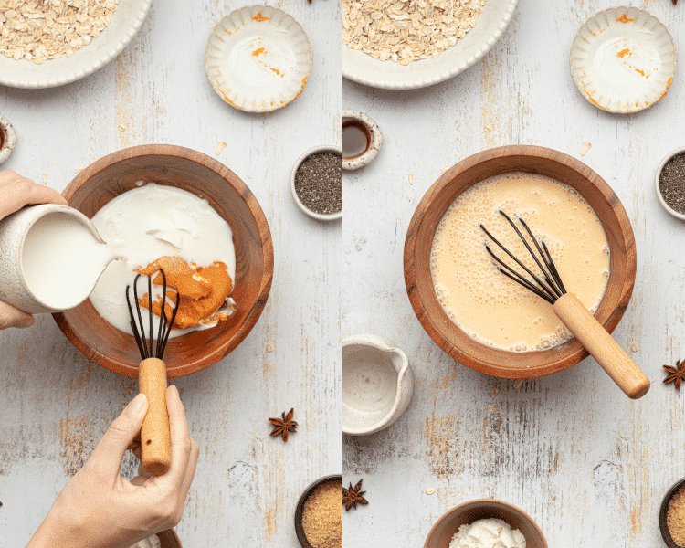 first step of pumpkin overnight oats