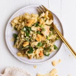 chicken pot pie casserole on plate