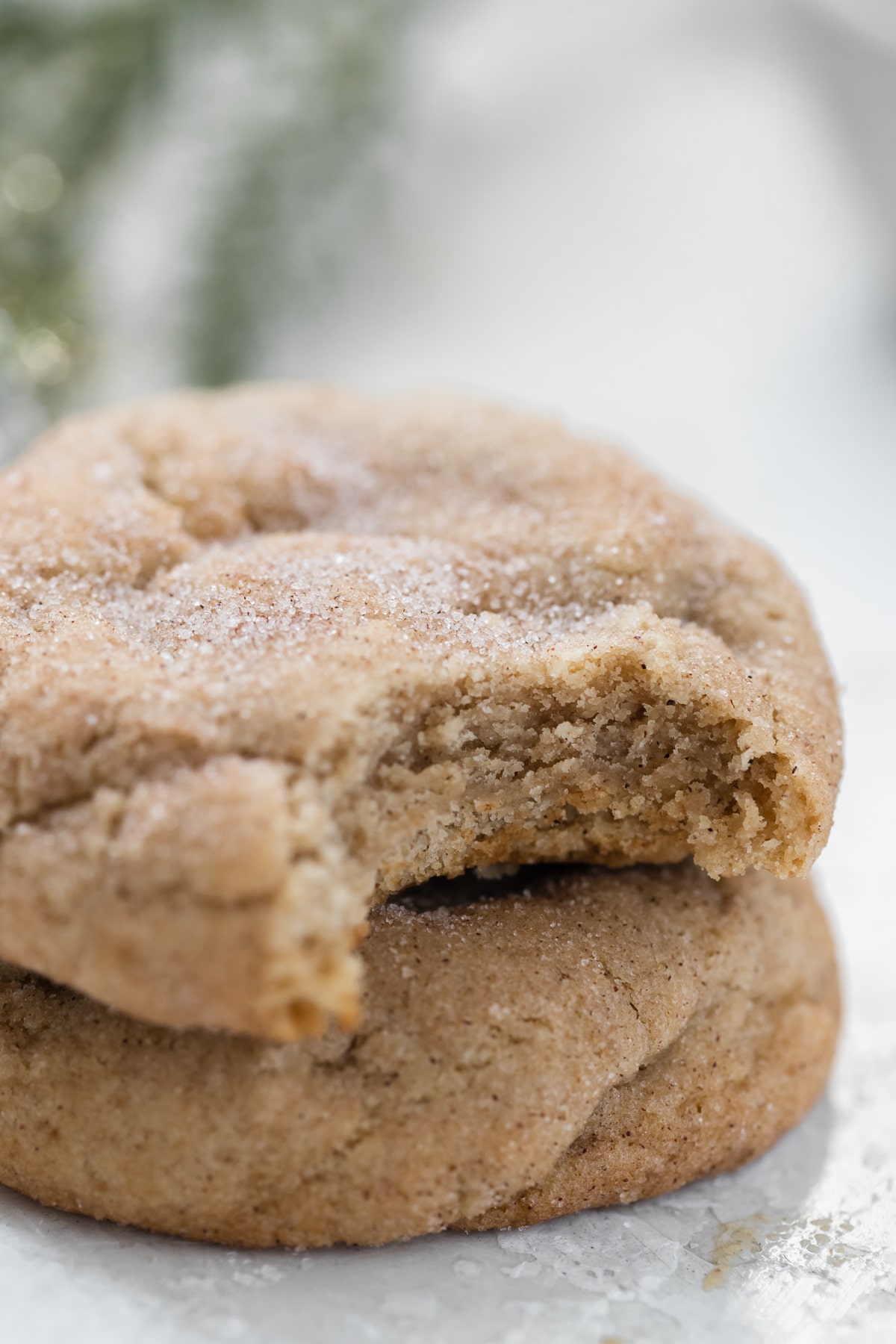 an up close image of a bite taken out of a cookie