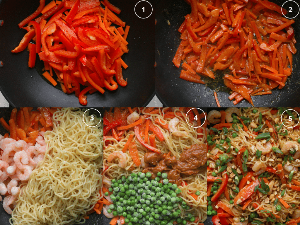 step by step photos making thai noodles