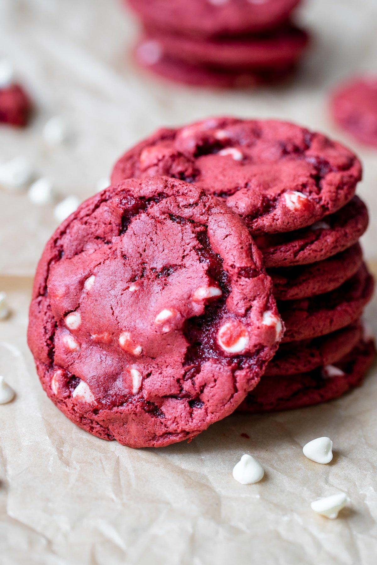 cookies made with red velvet cake mix and white chocolate chips