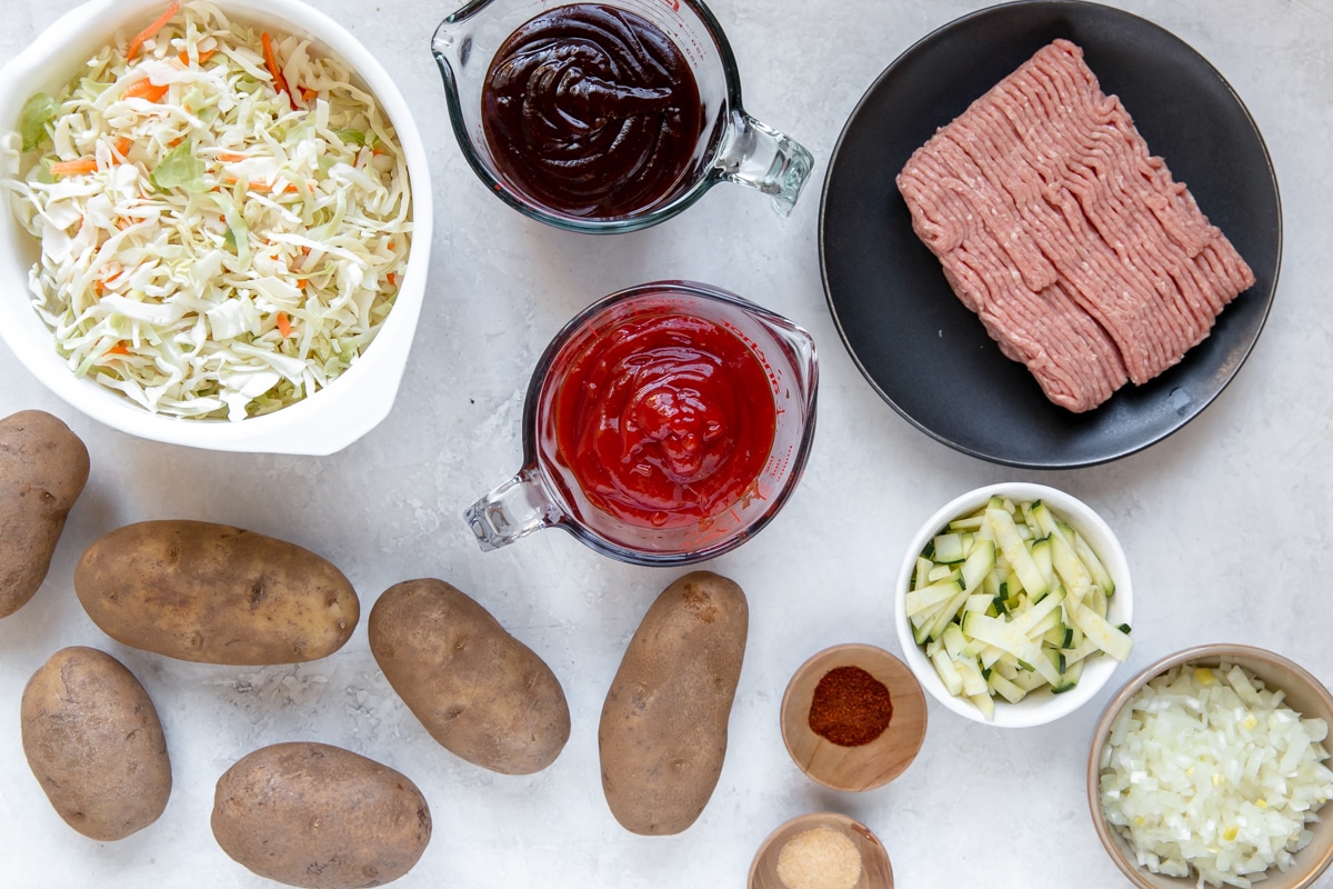 ingredients needed to make sloppy joe baked potatoes