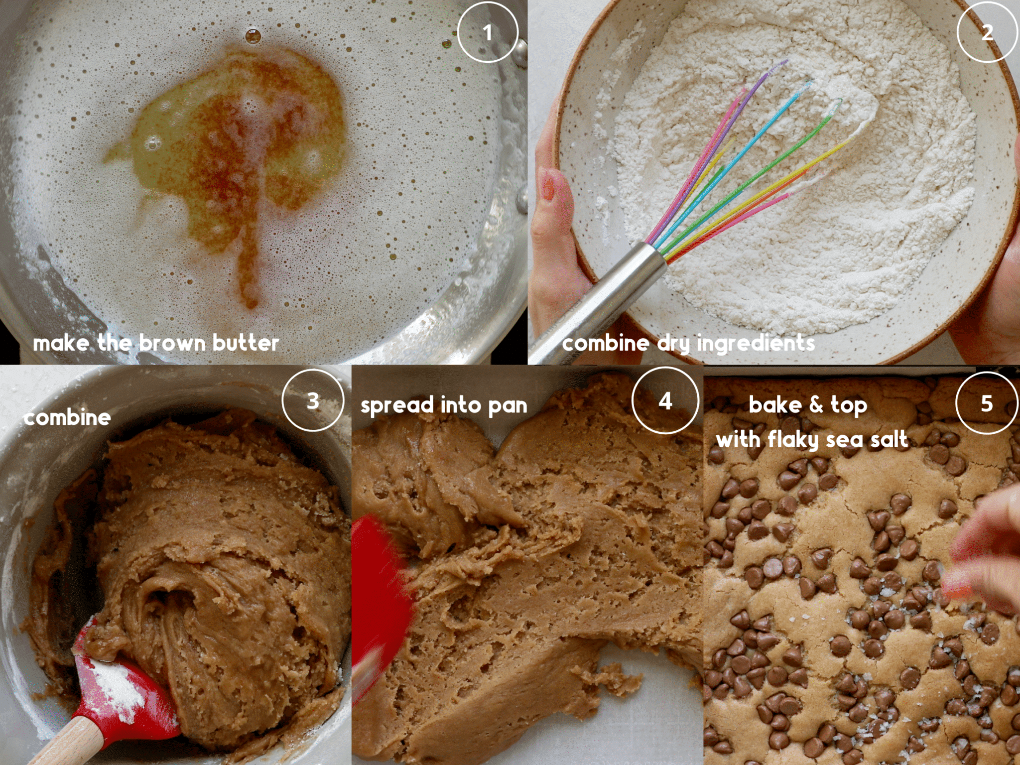 Step by step instructions for baking blondies
