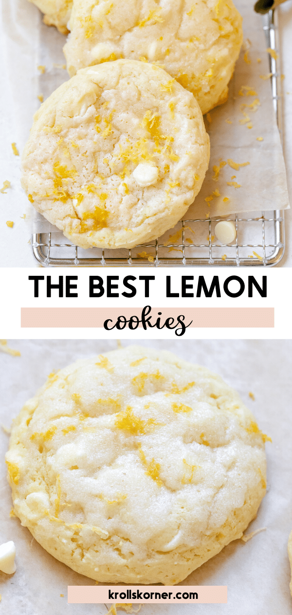 Lemon White Chocolate Chip Cookies • Kroll's Korner