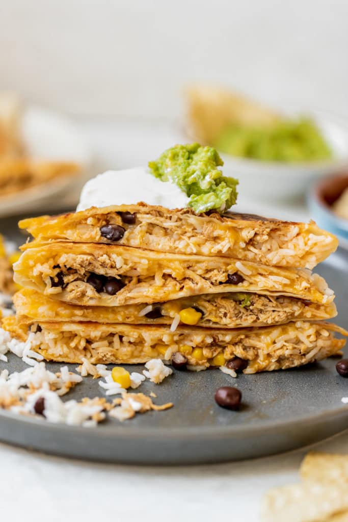 Chipotle Chicken Quesadillas with Rice • Kroll's Korner