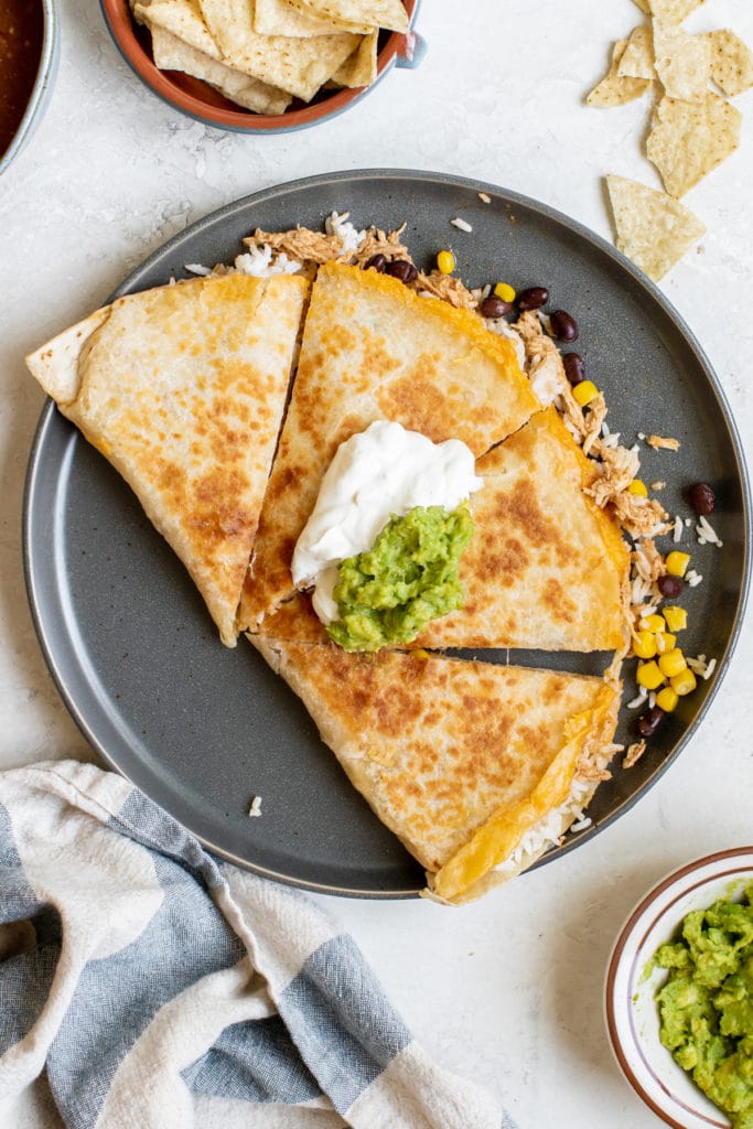 Chipotle Chicken Quesadillas with Rice • Kroll's Korner