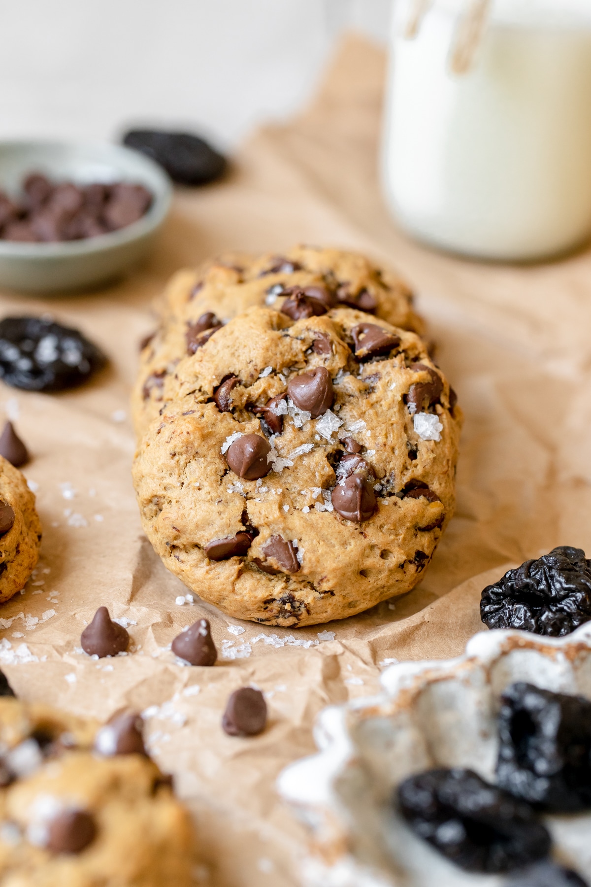 vegan cookies on parchment paper.