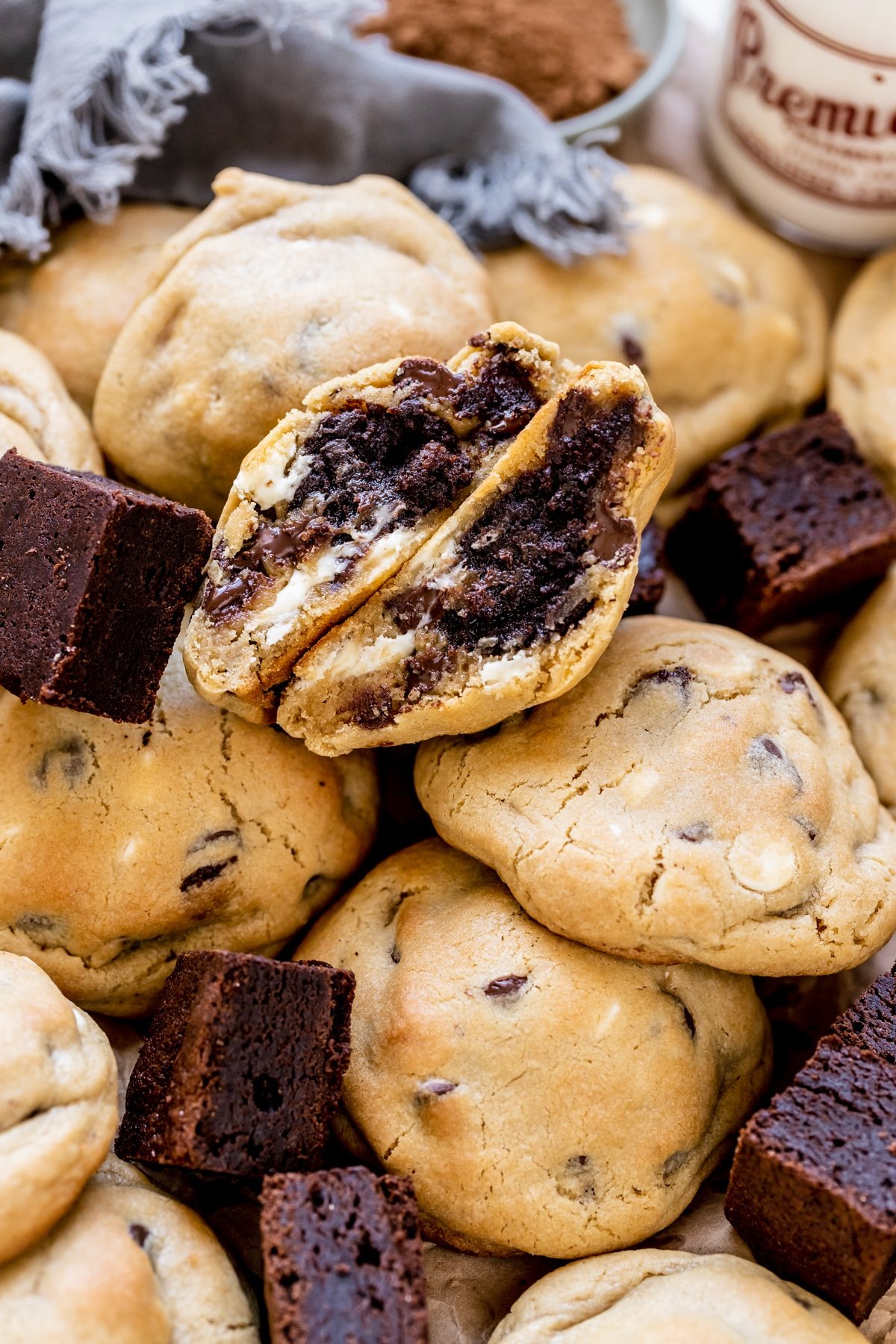 cookies stuffed with brownies in the middle.